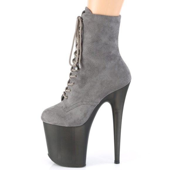 Platform Suede Lace Up High Heel Ankle Boots - Picture 1 of 5